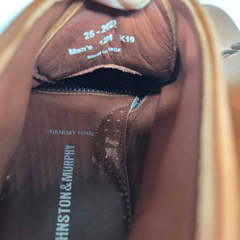 Johnston Murphy Sheepskin COPELAND Mens Brown Leather Chukka Boots US 12 M